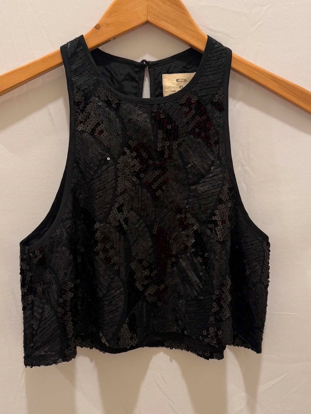 Pins & Needles by Urban outfitters Black Sequin Cropped Top XS